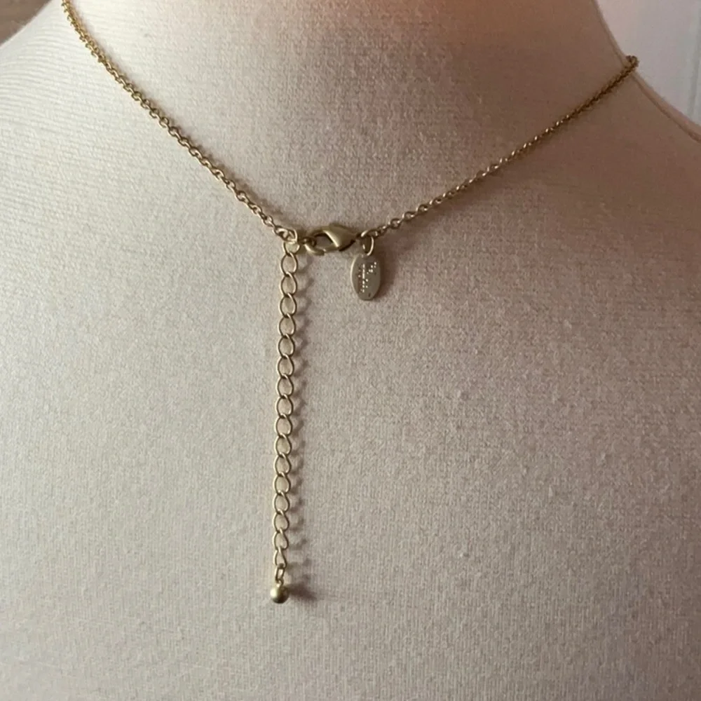 Lia Sophia Gold Peach Rhinestone Necklace - Picture 4 of 5